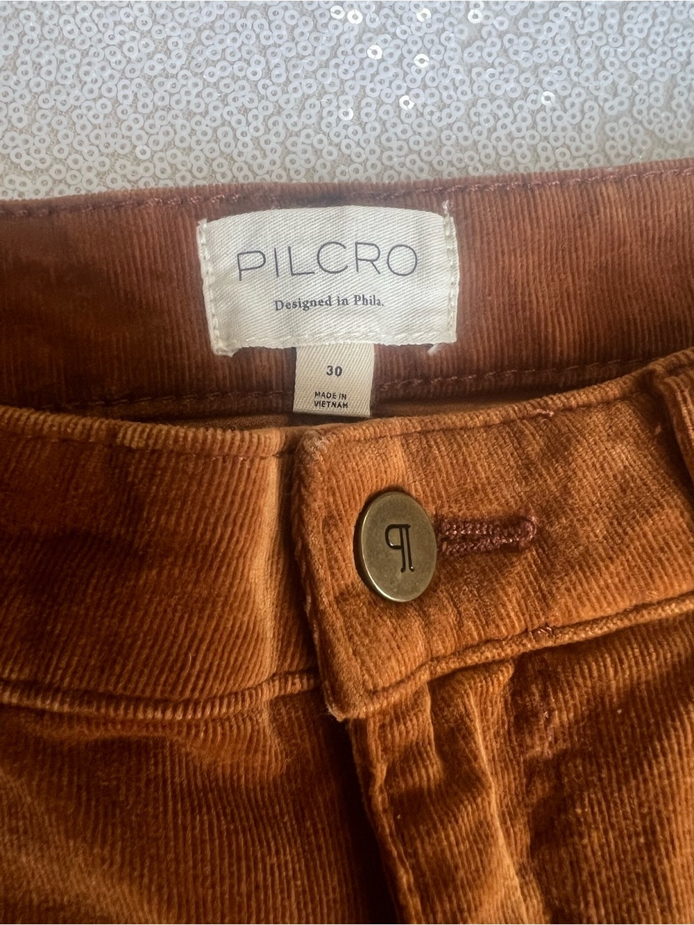 Pilcro Corduroy Pants in Rust Orange